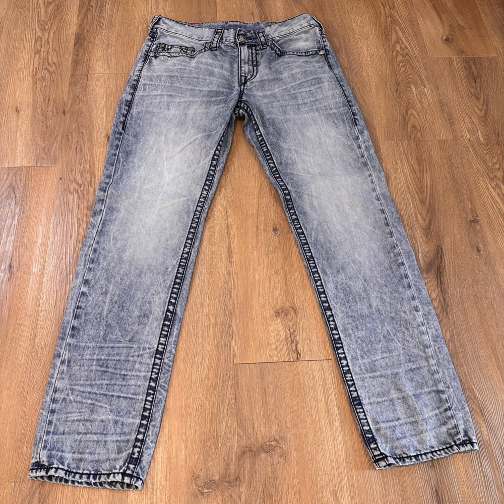 True Religion Women’s Skinny Acid Wash Mid Rise Cotton Jeans Size 34x33